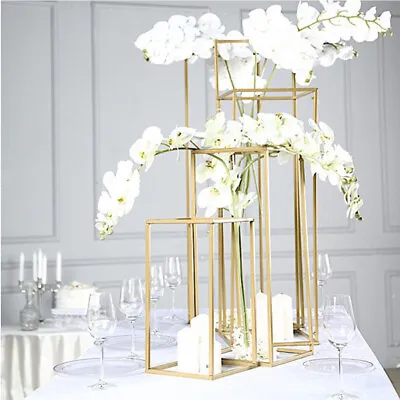 40 60 80 100CM Matte Gold Metal Flower Stand Pedestal Plinth Wedding Party Decor • £10.95