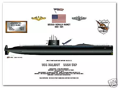 USS Halibut SSGN 587 US Navy Nuclear Submarine Print • $54.99