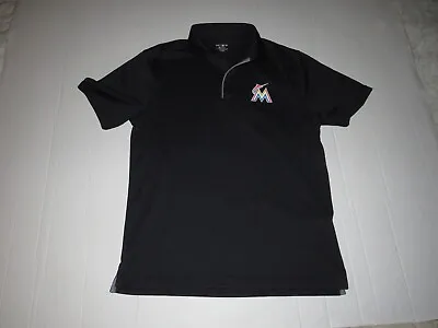 Miami Marlins Under Armour Baseball Loose Heat Gear MLB Polo Shirt Size Medium • $26.99