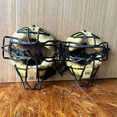 Two (2) VTG Rawlings LWMX Baseball Softball  Leather Umpire Adult Catchers Masks • $38