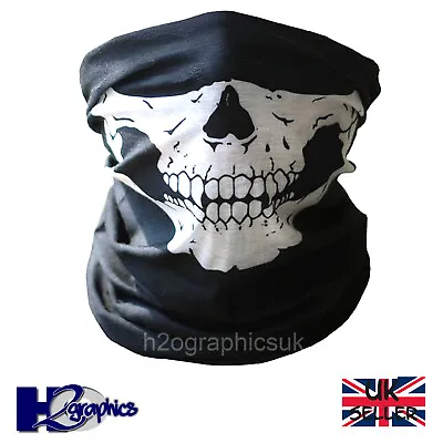 Skull Neck Tube Warmer Face Mask Scarf Snood Motorcycle Motorbike Biker Cycling  • £4.95