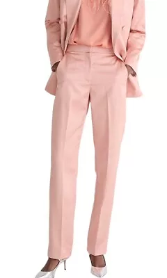 J.Crew Collection Kate Straight Leg Structured Satin Pants Women 12 P Peach NWT • $50.96