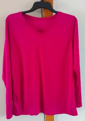 Womens Misses Ladies Shirt Size Lrg Color Pink Long Sleeve Polyester • $11