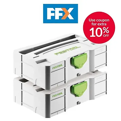 £28.33 • Buy Festool SYS-MINI TL2 Mini Systainer T-Loc Storage Cases Pack Of 2