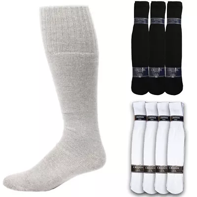 4 8 12 Pairs Athletic Thick Socks Calf / Knee High Men's Tube Socks White Black • $15.95