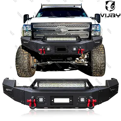 Vijay For 2007-2010 Chevy Silverado 2500/3500 Front Bumper W/Winch Plate & Light • $789.98