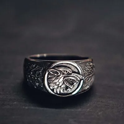 Men Punk Jewelry Vintage Silver Creative Wolf Statement Ring Size 6-11 • $1.46