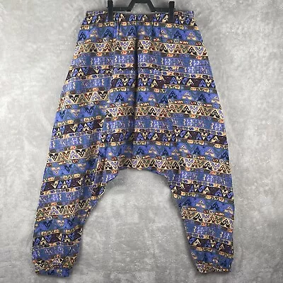 INCERUN Mens Drop Crotch All Over Baggy Pants Multicolor Size Large • $30.60