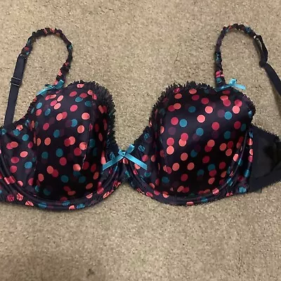 M & S Ceriso Navy Spotted Bra 40D • £4.75