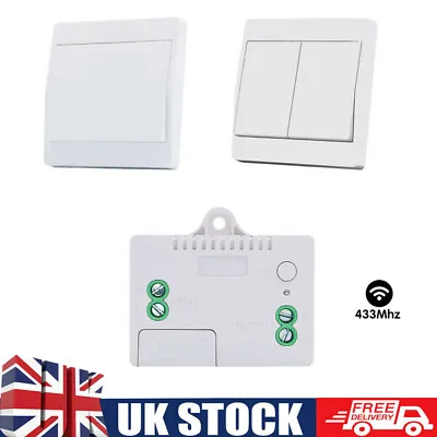 433MHz Wireless Kinetic Self-powered No Battery Wall Switch 220V Light Switch UK • £9.49