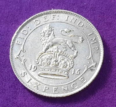 £1.95 • Buy King George V 1916 Silver Sixpence In EF/AUNC Condition
