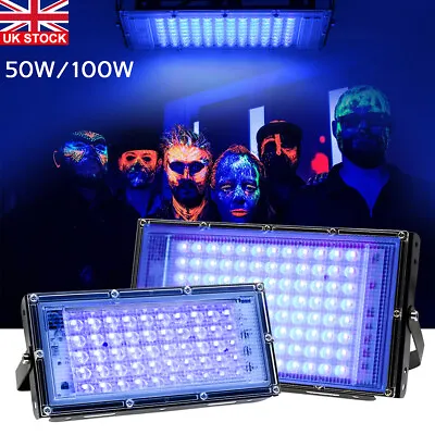 50/100W LED UV Stage Blacklight Ultraviolet Flood Effect Light For Disco Party • £16.99