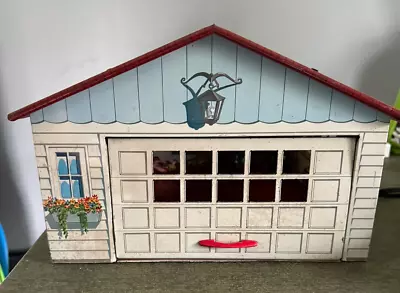 Vintage MARX Tin Litho 2 Car Garage Flip Up Door • $60