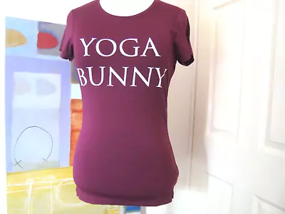 10 Manuka Yoga Bunny Body Con T Shirt Top Burgundy Unworn • £12