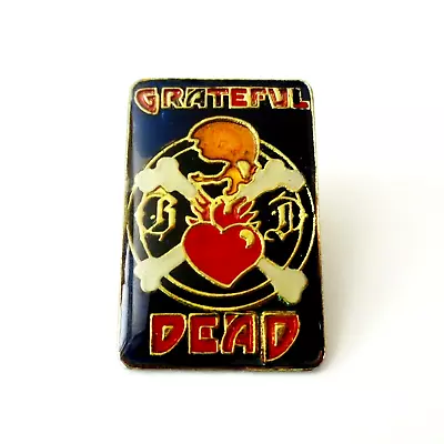 Grateful Dead Pin Vintage 1984 GD Skull & Crossbones Rick Griffin Pinback 1980's • $199.99