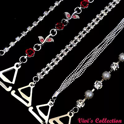 £7.99 • Buy Bra Straps Adjustable Rhinestone Detachable Diamante Pearl Metal Invisible Clear