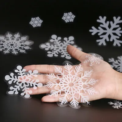 £3.28 • Buy 100pcs Reusable Christmas Window Snowflakes Stickers Clings Decal Decor