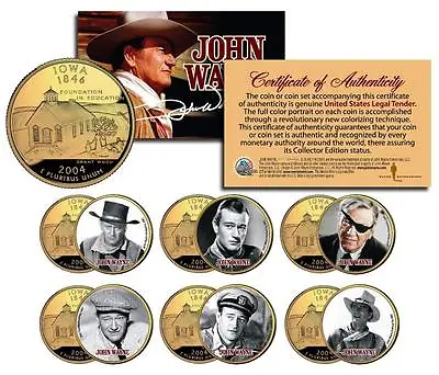 $19.95 • Buy JOHN WAYNE MOVIES Iowa Quarters US 6-Coin Set * LICENSED * Stagecoach