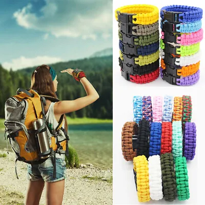 Paracord Survival Bracelet Wristband Military Emergency Camping Rescue Gear • $7.69