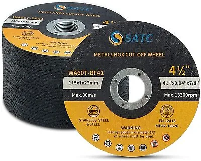 4-1/2 X0.04 X7/8 Or 4-1/2  X1/16  X7/8  Cut Off Wheels Stainless Steel Metal USA • $12.49