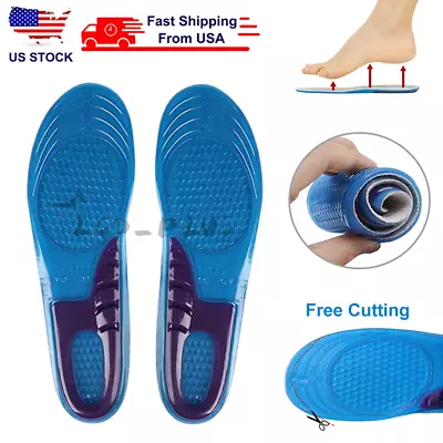 Silicone Gel Insoles Man Women Insoles Orthopedic Massaging Shoe Inserts Shock • $8.45