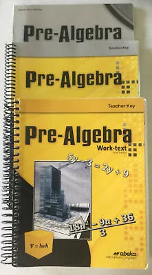 A Beka Book Pre-Algebra Teacher Key Quiz/Test Key Solution Key - 3rd Edition • $15