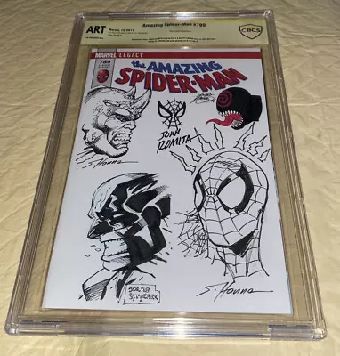 Original Marvel Art Ultra Rare Cbcs 9.8 5x Ss Signed Sketched John Romita Sr ++ • $1200