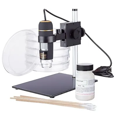 AmScope STEM USB Digital Handheld Microscope With Bacteria Science Kit W/ Stand • $115.48