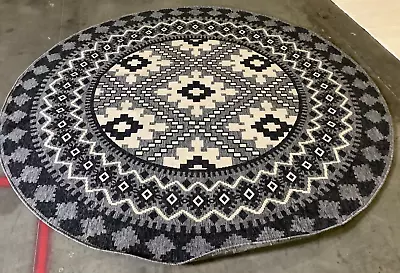 CHARCOAL 8' X 8' Round Flaw In Rug Reduced Price 1172664690 VER099-3435-8R • $100