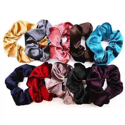 10 Pcs Velvet Elastic Hair Bands Scrunchy For Women Or Girls Hair Accessories • $9.17