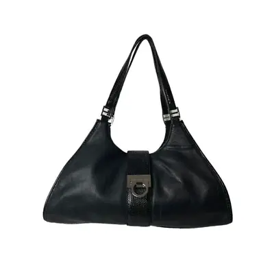 La Gioe Di Toscana Black Leather Shoulder Bag  Purse • $110