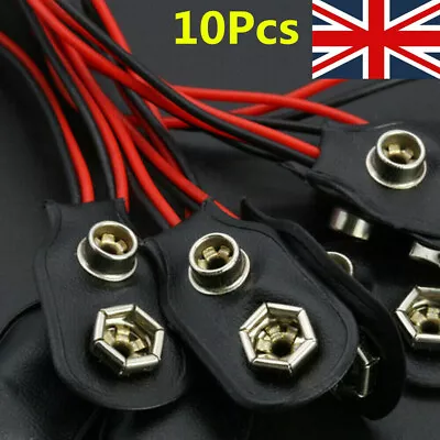 9V Battery Clip Connector I-type 10 Pieces 150mm 9 Volt - UK • £3.35