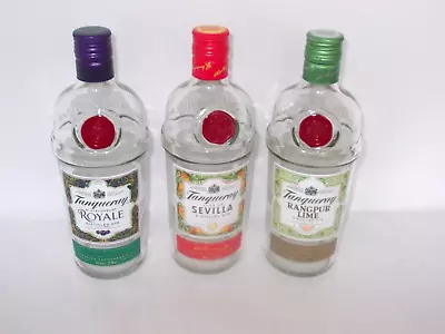 3 EMPTY Tanqueray Gin Bottles Blackcurrant Royale Flor De Sevilla Rangpur Lime • £9