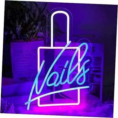  Nails Neon Sign LED Neon Light Signs Nail Polish Light Up A-Pink Blue White • $46.56