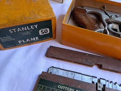 £145 • Buy Vintage Stanley No 50 Combination Plane With Full Set Of Blades In Original Box