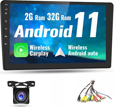 $98.99 • Buy 10.1  Android 11 For Apple Carplay Car Stereo Radio GPS WiFi Double 2Din +Camera