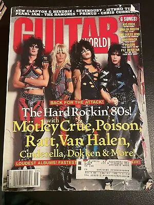 Guitar Workd Magazine September 1998 MOTLEY CRUE NIKKI SIXX TOMMY LEE MICK MARS • $15