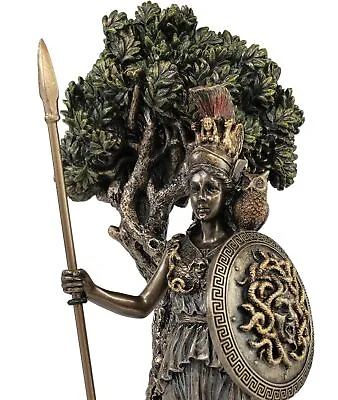 9.5  ATHENA Goddess Of War Under Olive Tree Greek Mythology Statue Bronze Color • $72