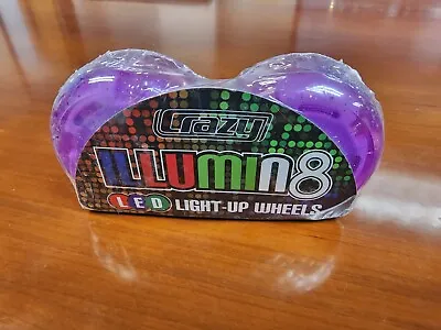 Crazy Skate Set Of 2 Illumin8 Led Light Up Wheels 62mm Purple • $15.99