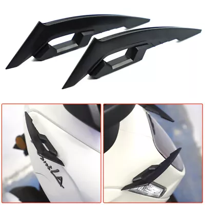 2pcs Black Universal Motorcycle Winglet Aerodynamic Spoiler Wing Adhesive Decor • $10.79