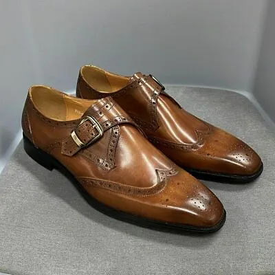 Dress Shoes Men Leather Shoes Men Monk Strap Brogue Business Wedding Shoes Men • $94.63