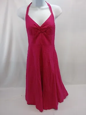 J Crew Women's Pink A-Line Halter Dress Fully Lined Size 0 • $19.99