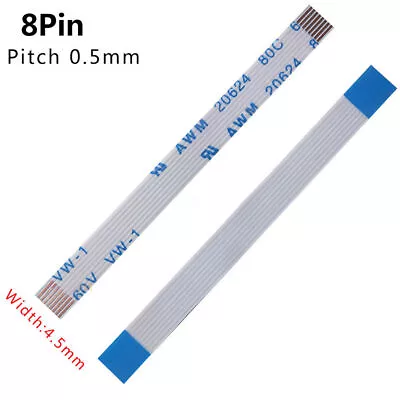 Pitch 0.5mm 8-Pin FFC/FPC Flexible Flat Cable AWM 20624 80C 60V VW-1 50mm-3000mm • $323.87