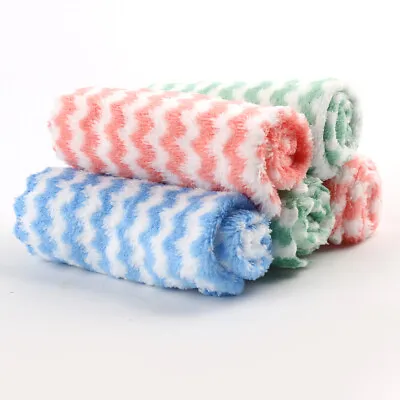 £3.69 • Buy 5PCS Microfibre Cleaning Towel Kitchen Microfiber Cleaning Rag Cloths NEW UK