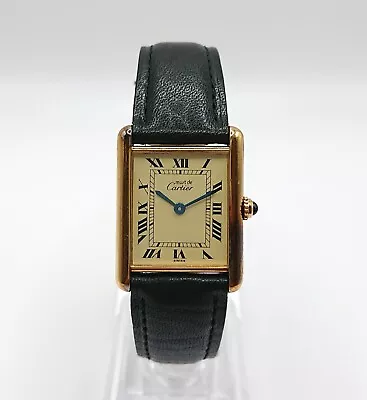 Cartier Must De TANK LM Vermeil 590005 Quartz 1990 Vintage • $2488.96