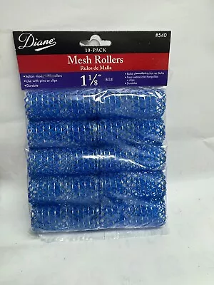 Diane Vintage Hair Mesh Rollers 1 1/8  Blue- 10 Pack • $12.99
