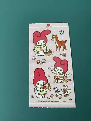 Vintage Sanrio My Melody Stickers- One Complete Small Sheet 1988 Rare • $6.11