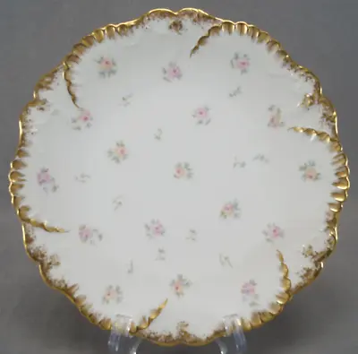 Lazarus Straus Limoges Pink & Yellow Rose Sprays & Gold 8 1/2 Inch Plate • £48.26