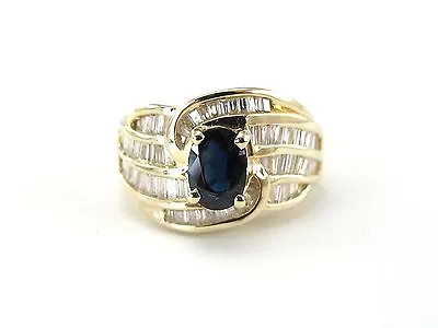 £1293.95 • Buy 14k  Yellow Gold Sapphire And Diamond Ring  Size 6