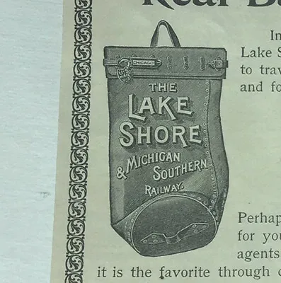 LAKE SHORE MICHIGAN SOUTHERN RAILWAY Antique Advertising Railroad 1910's • $23.88